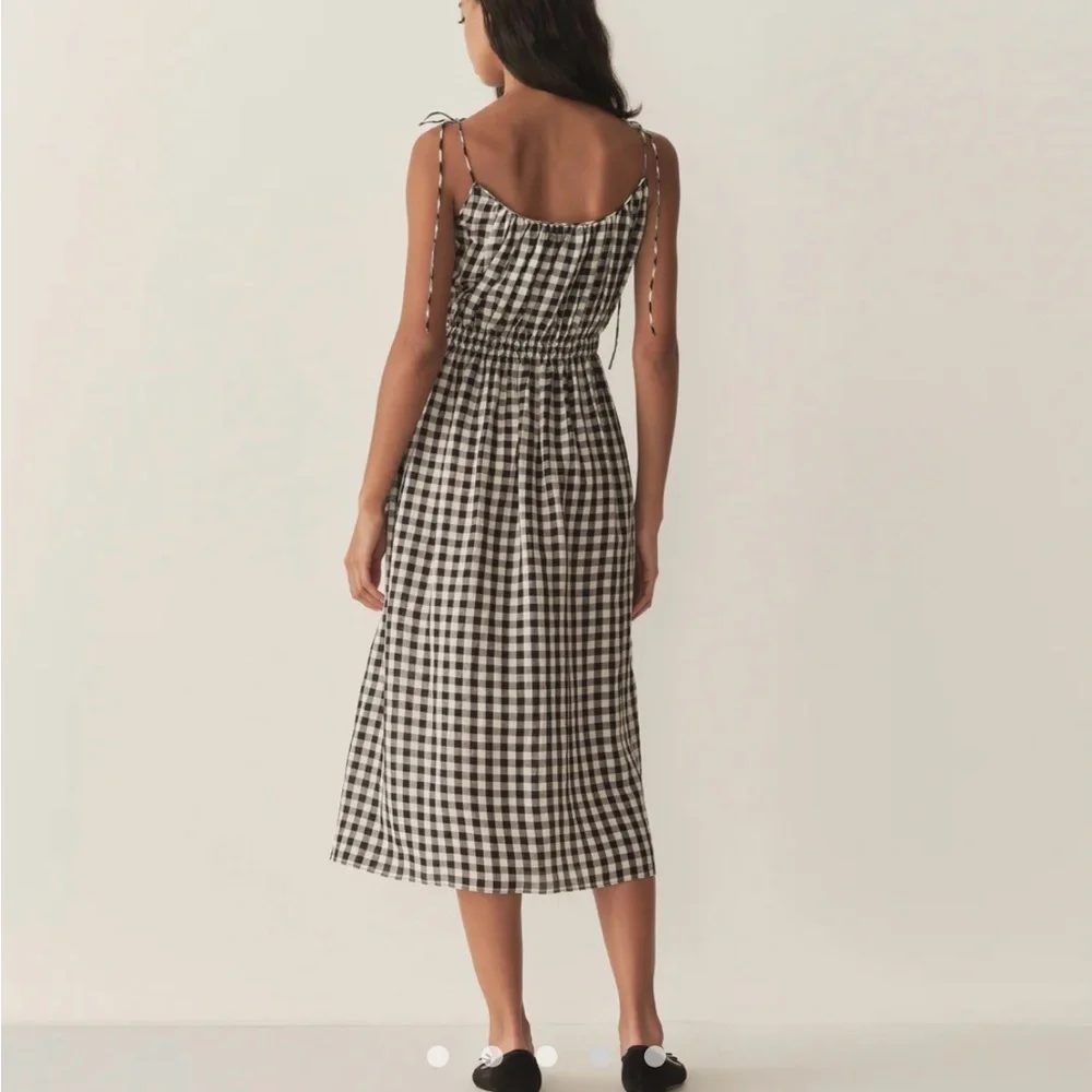 Doen Leslie Black and White Gingham Midi Dress - Picture 10 of 11